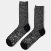 Schwarz-weiße Imitate Glitzern rustikales Holz Socken (Linkes Detail)