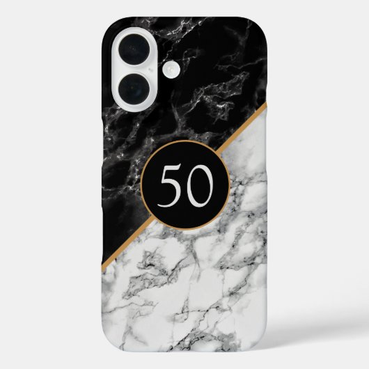 Schwarz-weiße Imitate Marble iPhone Case Personali (Rückseite)
