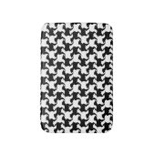 Schwarz-weiße Imitate Pied de Poule mit Hunden Bat Badematte (Vorderseite Vertikal)