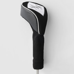 Schwarz-weiße, individuell angepasste Monogramm-Go Golf Headcover