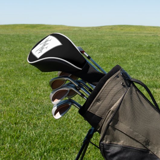 Schwarz-weiße, individuell angepasste Monogramm-Go Golf Headcover (In SItu)