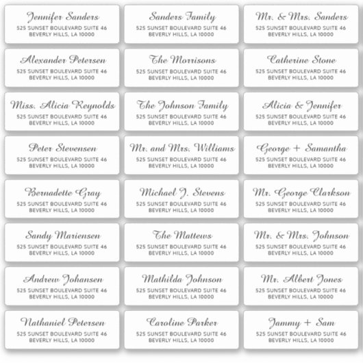 Schwarz-weiße, individuelle Gästeschrift Aufkleber (Vorderseite)