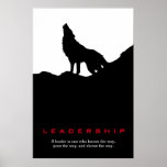 Schwarz-weiße Inspiration Leadership Wolf Pop Art Poster<br><div class="desc">Wolves Digital Artwork - Wolf Silhouette Computer Animal Art - Uni Wildtiere Computerbilder</div>