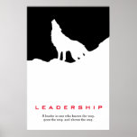 Schwarz-weiße Inspiration Leadership Wolf Pop Art Poster<br><div class="desc">Wolves Digital Artwork - Wolf Silhouette Computer Animal Art - Uni Wildtiere Computerbilder</div>