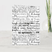 Schwarz-weiße Inspirationsworte Weihnachten Karte (Rückseite)