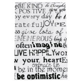 Schwarz-weiße Inspirationsworte Weihnachten Mittlere Geschenktüte (Rückseite)