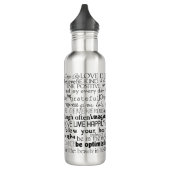 Schwarz-weiße Inspirationswörter Edelstahlflasche (Links)