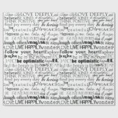 Schwarz-weiße Inspirationswörter Geschenkpapier (Flach)