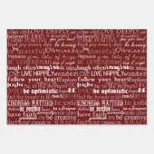 Schwarz-weiße Inspirationswörter Geschenkpapier Set (Vorderseite 3)