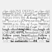 Schwarz-weiße Inspirationswörter Geschenkpapier Set (Vorderseite)