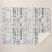 Schwarz-weiße Inspirationswörter Sherpadecke (Vorderseite (Horizontal))