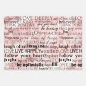 Schwarz-weiße inspirierende Wörter Geschenkpapier Set (Vorderseite 2)