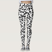 Schwarz-weiße Jaguar Leggins (Vorderseite)