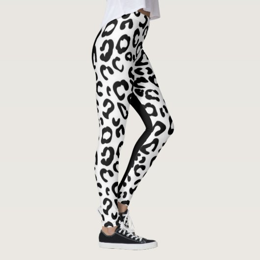 Schwarz-weiße Jaguar Leggins (Rechts)
