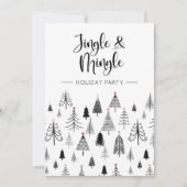 Schwarz-weiße Jingle und Mingle-Holiday Party Einladung (Vorderseite)
