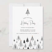 Schwarz-weiße Jingle und Mingle-Holiday Party Einladung (Rückseite)