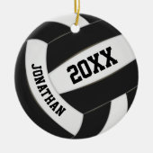 Schwarz-weiße Jungs, die Volleyball spielen Keramik Ornament (Vorne)
