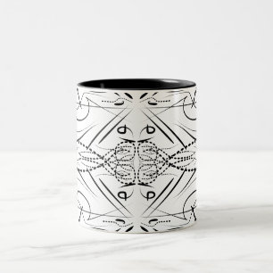 Schwarz-weiße Kaffeebeutel Zweifarbige Tasse