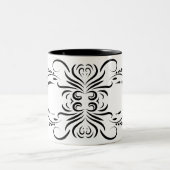 Schwarz-weiße Kaffeebeutel Zweifarbige Tasse (Mittel)