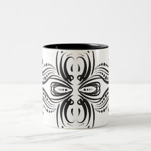 Schwarz-weiße Kaffeebeutel Zweifarbige Tasse