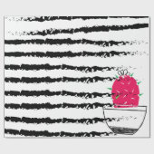 Schwarz-weiße Kaktus Geschenkpapier (Flach)