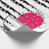 Schwarz-weiße Kaktus Geschenkpapier (Ecke)