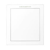 Schwarz-weiße Kalligrafenname Notizblock (Vorderseite)