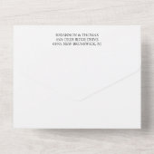 Schwarz-weiße Kalligrafie Hochzeit QR-UAWG All In One Einladung (Rückseite)