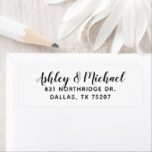 Schwarz-weiße Kalligrafie-Rücksendeadresse (Insitu)