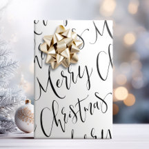 Schwarz-Weiße Kalligrafie zum frohen Weihnachtsfes