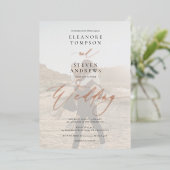 Schwarz-weiße Kalligraphie 2 Foto Minimalistische Folieneinladung (Stehend vorne)