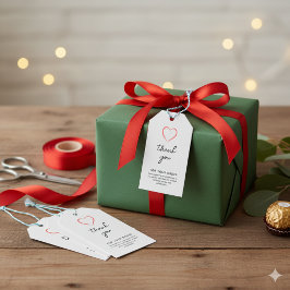 Schwarz-weiße Kalligraphie Danke, dass Sie Tags ge Geschenkanhänger