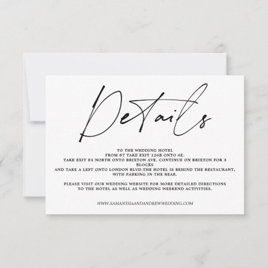 Schwarz-weiße Kalligraphie Einladung (Vorderseite)