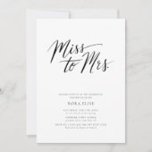 Schwarz-weiße Kalligraphie - Frau Brautparty Einladung (Vorderseite)