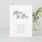 Schwarz-weiße Kalligraphie - Frau Brautparty Einladung (Stehend Vorderseite)