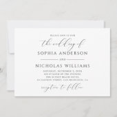 Schwarz-weiße Kalligraphie. Hochzeit "Watercolor o Einladung (Vorderseite)