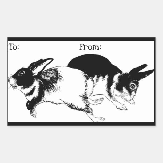 Schwarz-Weiße Kaninchen spielen, Aufkleber für das (Vorderseite)