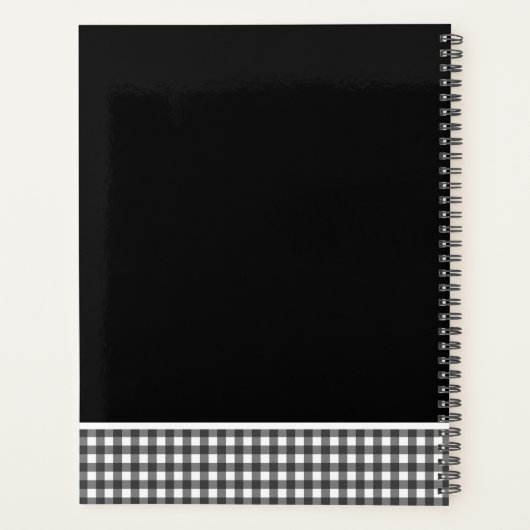 Schwarz-weiße Karierte Dackel Planer (Rückseite)