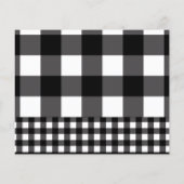 Schwarz-weiße Karierte Karo Foto Save the Date (Rückseite)