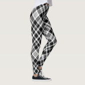 Schwarz-weiße Karierte Leggings (Rechts)