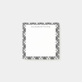 Schwarz-weiße Karierte Muster bearbeitbare Sticks Post-it Klebezettel (Vorderseite)