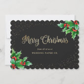 Schwarz-weiße Karierte Weihnachtskarten Feiertagskarte (Vorderseite)