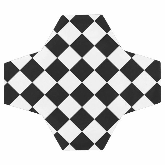 Schwarz-weiße Karo-Karton Fußball (Flach)