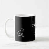 Schwarz-weiße Katze Einfach Minimalistisch persona Kaffeetasse (Links)
