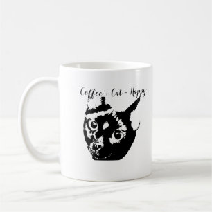 Schwarz-weiße Katze Personalisiert Kaffeetasse