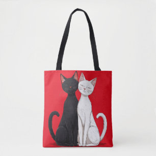 Schwarz-weiße Katzen Tasche