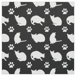 Schwarz-weiße Katzen und Pfeile Druckgewebe Stoff