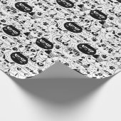 Schwarz-weiße Katzen zeigen Muster Geschenkpapier (Ecke)