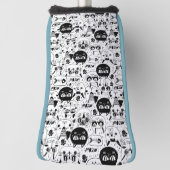 Schwarz-weiße Katzen zeigen Muster Golf Headcover (Rotieren 90)