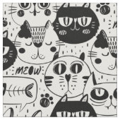 Schwarz-weiße Katzen zeigen Muster Stoff (Nahaufnahme)